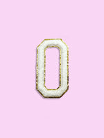 Varsity Numbers 0 to 9 - Gold and White (3'' High)