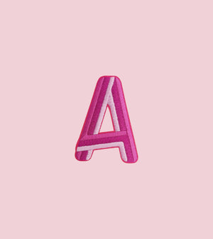 Funky Pink Adhesive and Iron On Letter Patch - 2.2''