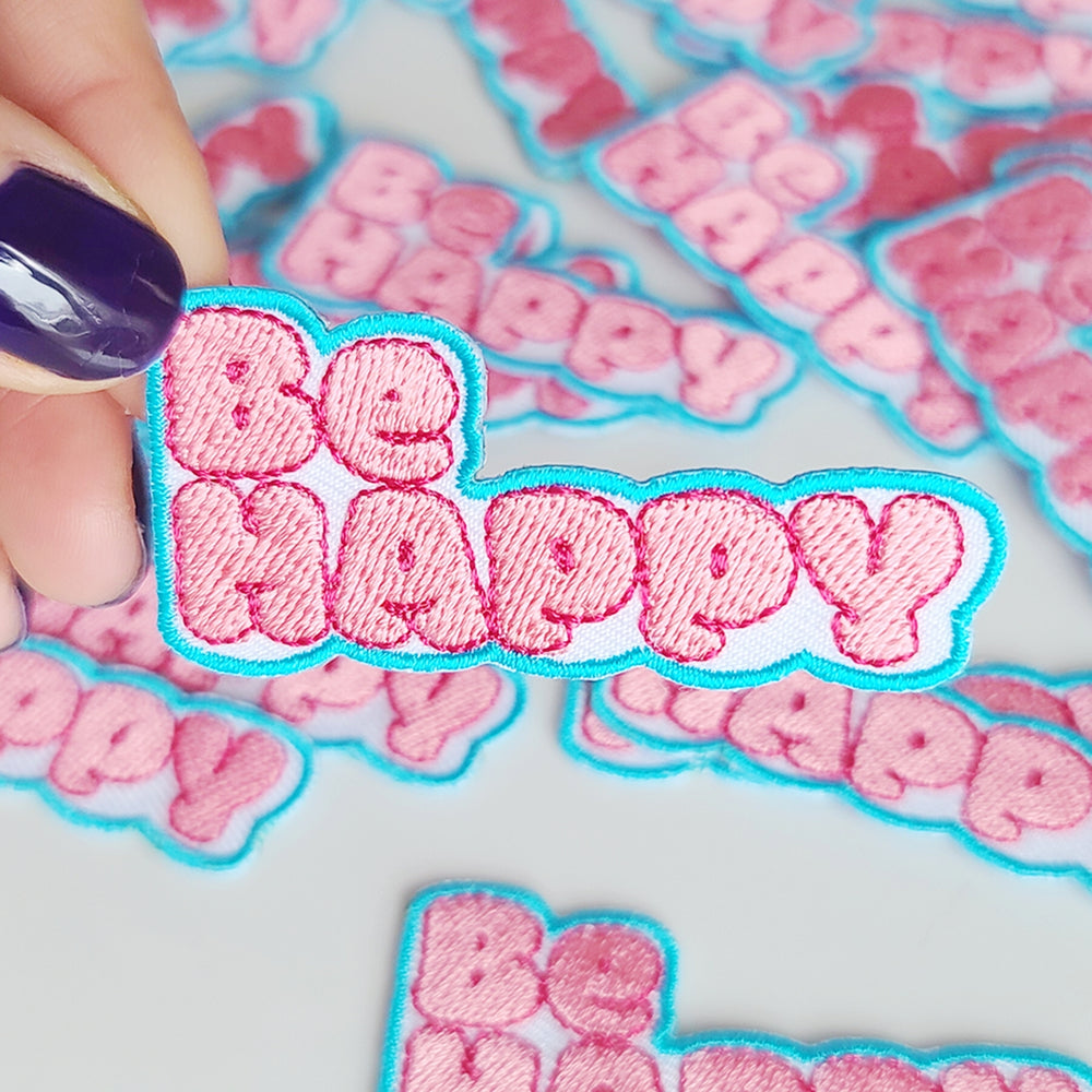 BOMALINE ‘ Be Happy ’ Iron On Patch