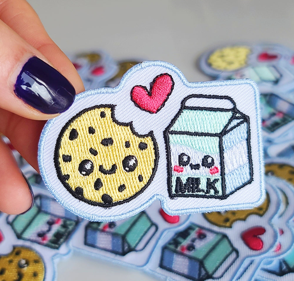 BOMALINE ‘ Milk and Cookie ’ Iron On Patch