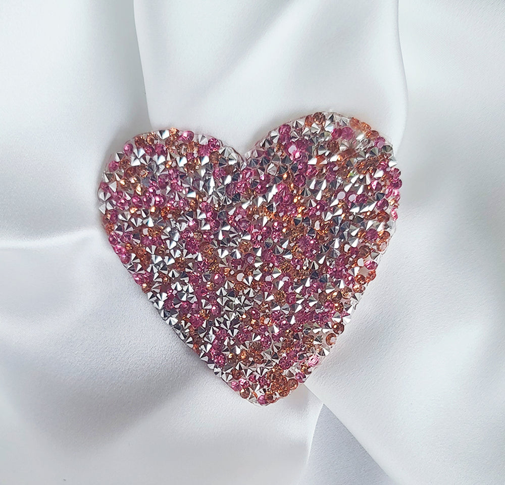 Shinny Stones Heart or Star Iron-On Patch
