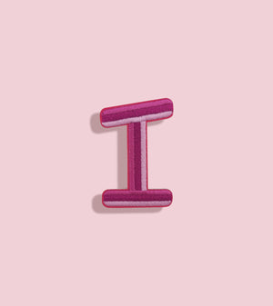 Funky Pink Adhesive and Iron On Letter Patch - 2.2''