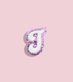 
            
                Load image into Gallery viewer, LOUIS XIV&amp;#39; - Purple Glitter Cursive Iron On Letter Patch (2.2&amp;#39;&amp;#39;)
            
        