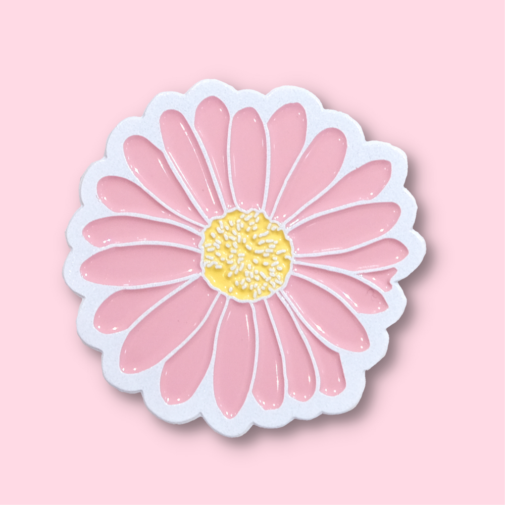 Enamel Pin - Pink and White flower