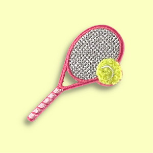 Tennis Ball and Racket Iron On Patch (3M sticker adhesive)