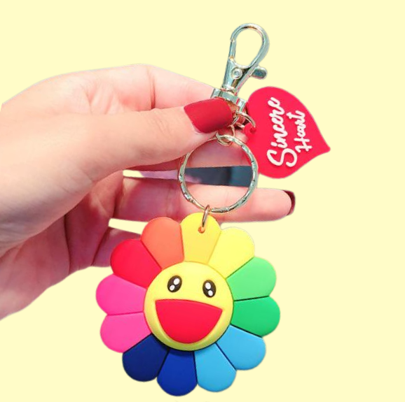 Rainbow Flower Keychain