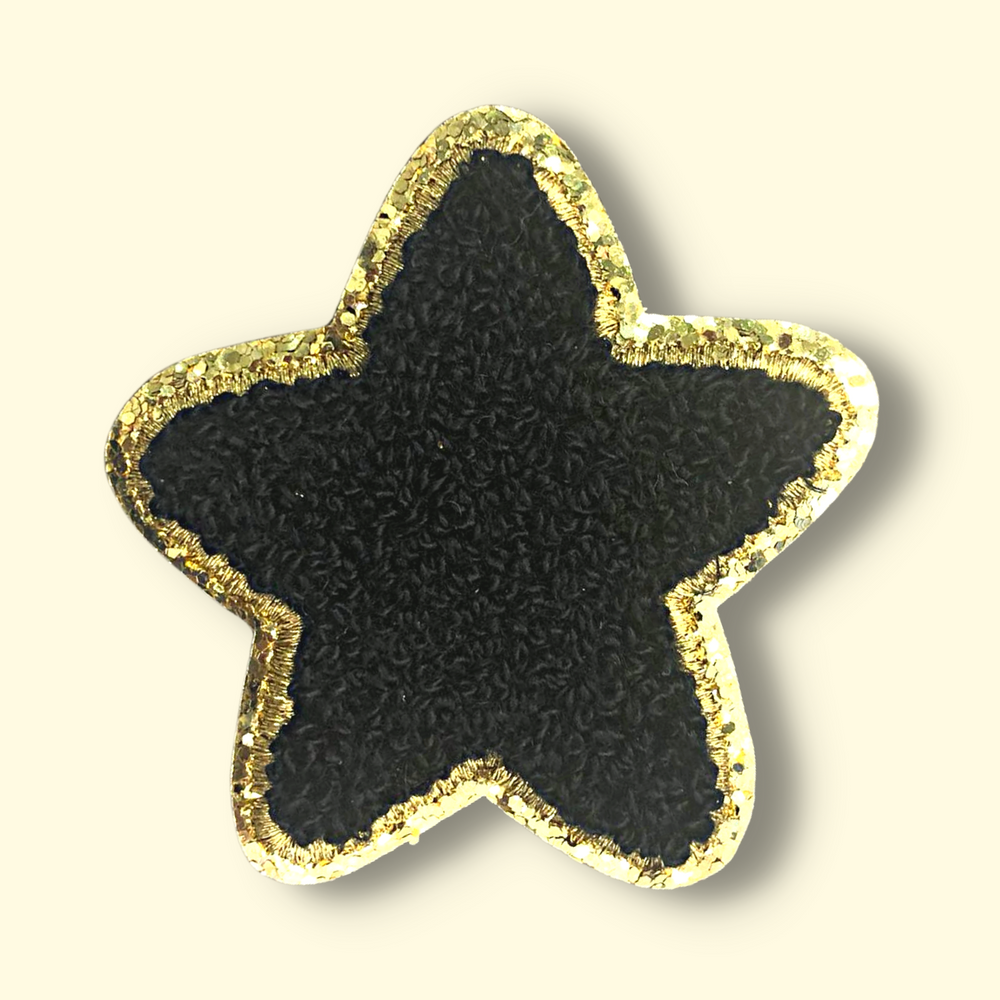 Star Patches with Gold Shinny Rims - 3M Sticker and Iron On
