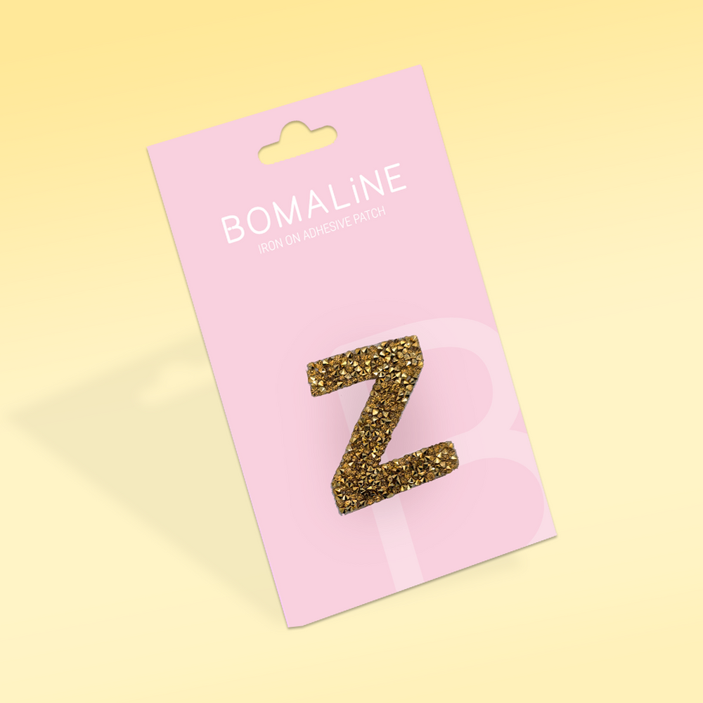 Gold Shinny Stones Letter Patches